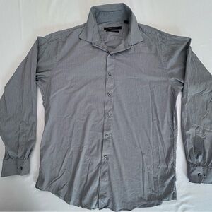 BCBGMaxAzria Men's Charcoal Pinstripe Dress Shirt